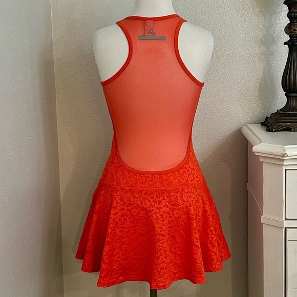 Stella McCartney X Adidas Floral Mesh Tennis Dress Tomato Red Size XS/S - Picture 3 of 15